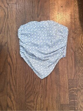 Lulu's Light Blue Embroidered Floral Crop Top